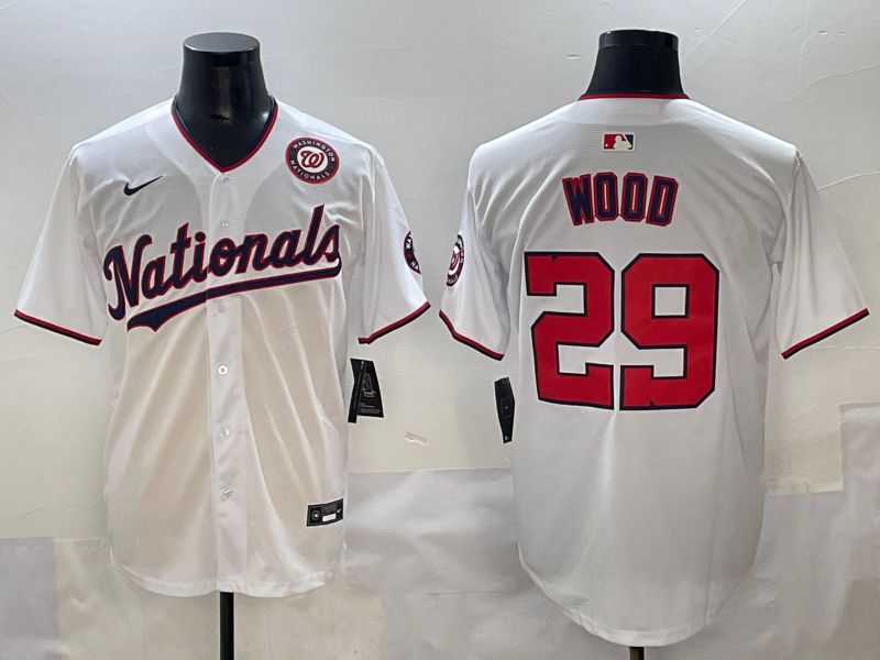 Men 2025 Washington Nationals #29 Wood White Game Nike MLB Jersey style 5